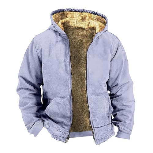 Chemise à capuche homme en polaire épaisse gris argenté taille XXS