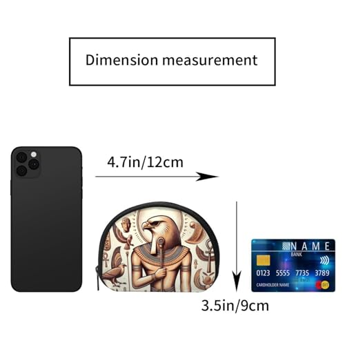 Portable Coin Purse Egypt-Eye-Of-Horus-Ankh Mini Zippered Money Pouch Card Holder2