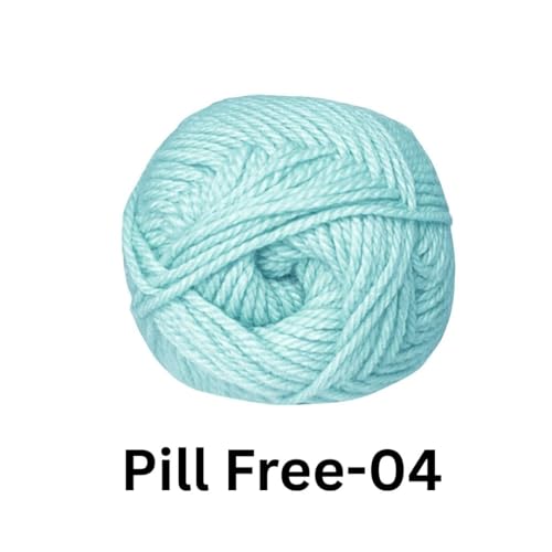 Image of VCR Light Blue Yarn, Pill-Free Soft Knitting Yarn, 100 Grams Hank, 263 Meters Length, Low-Pill Acrylic Yarn, Soft Crosia Threads, Pack of 1, Suitable for Beanies, Caps and Gloves