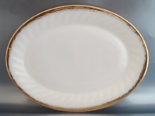 Fire King White Swirl Platter