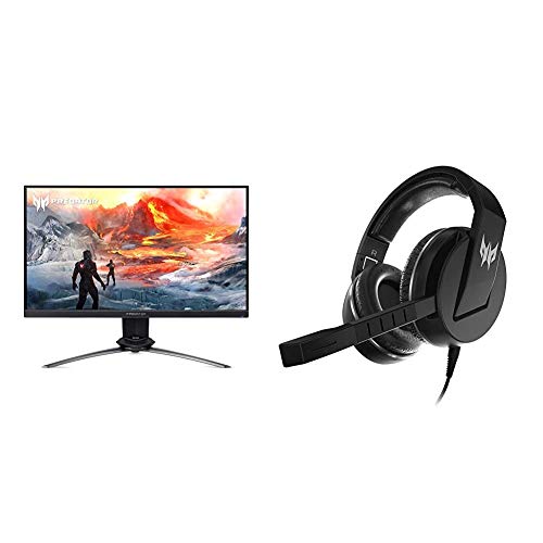 Acer Predator XN253Q Pbmiprzx 24.5" Full HD (1920 x 1080) TN 144Hz Gaming Monitor with Acer Predator Galea 311 True Harmony Sound Gaming Headset