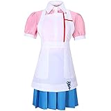 Cos-Animefly Mikan Tsumiki Cosplay Outfit Dress Halloween Maid Costume Uniform Shirt Skirt Apron