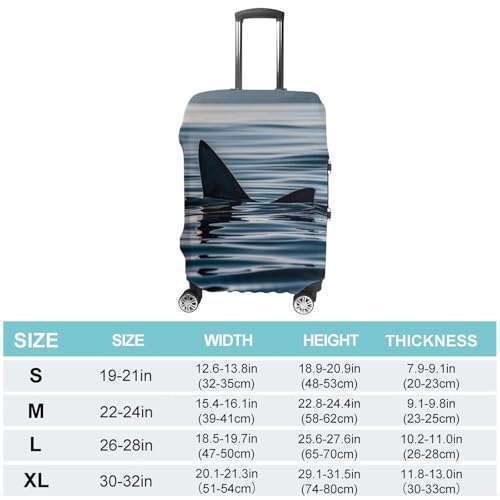 Carry on Luggage Cover Shark Fin Water Suitcase Covers for Luggages Tsa Approved Travel Luggage Sleeve Protector Elastic Suitcase Protector Anti-Scratch Washable Fits 19-30 Inch Case -L2