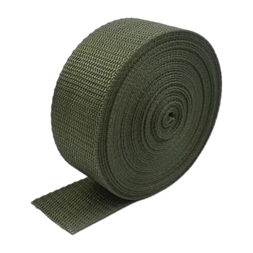 Cinta de Polipropileno de 5 m, 20-50 mm, 1,1 mm de Grosor, para Costura de Correas, Accesorios de bies,Verde Militar,25 mm