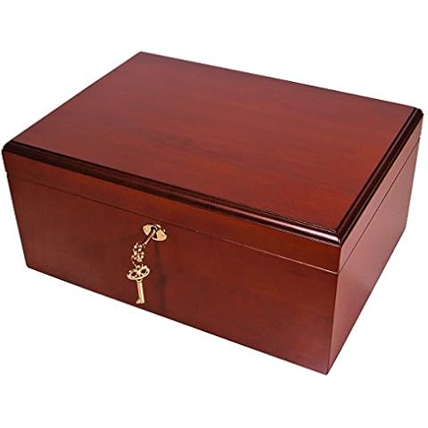 Cuban Crafters Clasico Rojo Cherrywood Cigar Humidor for 100 Cigars Cover