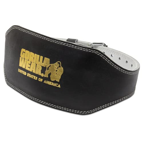 GORILLA WEAR 6 inch Padded Leather Lifting Belt