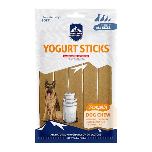 Image of Himalayan Dog Chew Yogurt Sticks, Probiotic Dog Treats, Pumpkin, 5 Treats