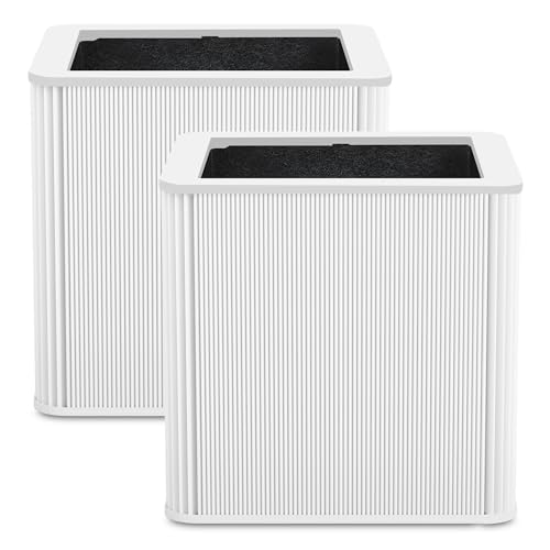 2 Pack 211+ Filter Replacement Compatible with Blue Pure 211+ Air Purifier, 2-Stage Filtration System of H13 True Filter & Activated Carbon Filter