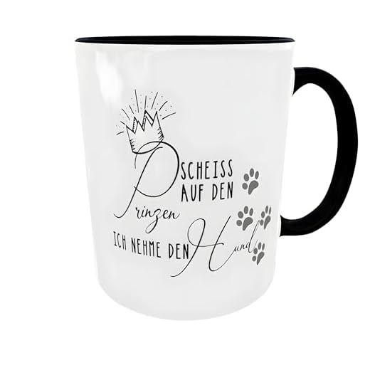 Kilala Lustige Hunde Kaffeetasse – „Scheiß auf den Prinzen, ich nehme den Hund“ – Spülmaschinenfest, Geschenk für Hundefreunde, Bürobecher & Zuhause (Hund)