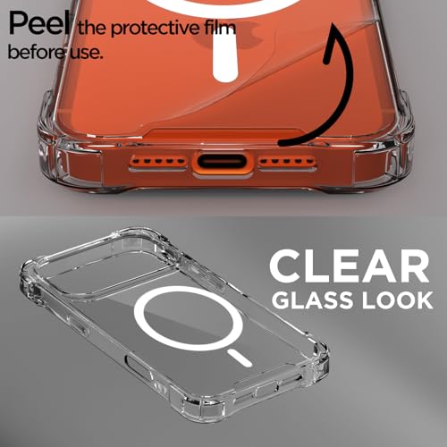 Image of Outlouders Back Cover for iPhone 17 Pro /Pro Max / 18 Pro /Pro Max | Magnetic -Safe | Transparent PC + TPU | Magnetic Support | Shockproof Protection Bumper Case (Transparent)