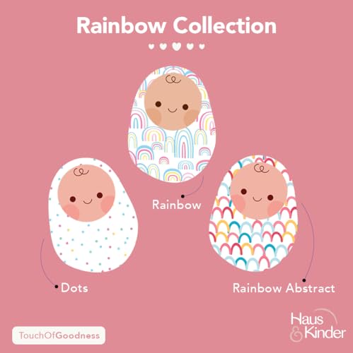 haus & kinder 100% Cotton Muslin Swaddle Wrap for New Born Baby | Pack of 3 (100×100 cm) | Baby Blanket & Swaddles for Newborn | Raibow Collection