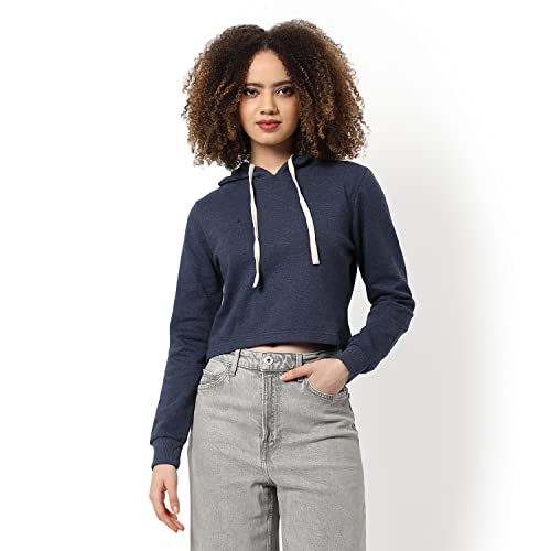 Image of Campus Sutra Women cotton Premium Zipper Hoodie-Grey
