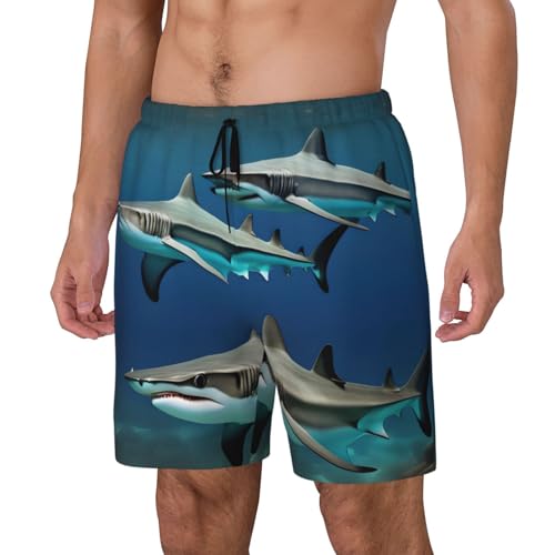 Short de bain double couche EdWal requins maillot de plage confortable - 2