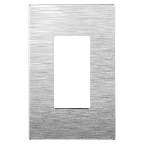 Image of LIDER Decorator Metal Wall Plate, Temperature and Impact Resistant, Screwless Cover, Modern Decoration Upgrade, Mid-Size 1-Gang 4.88 inch x 3.11 inch, LSMWP-31M-SS, UL Listed, Stainless Steel, 1-Pack