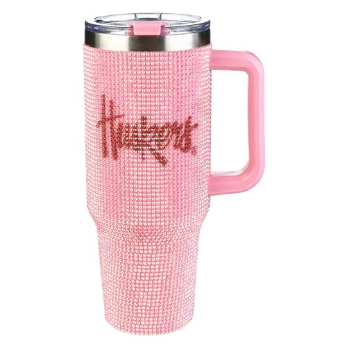 Image of The Memory Company Officially Licensed 40oz Pink Bling Game Day Tumbler, University of Nebraska, Lincoln