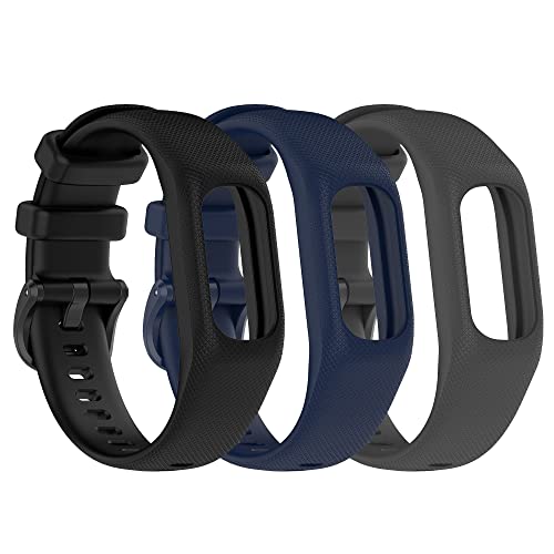 Image of 3PCS Soft Silicone Bands Compatible with Garmin Vivosmart 5 Straps Replacement Wristbands Bracelet Band Case Cover for Women Men, Small /Large Size