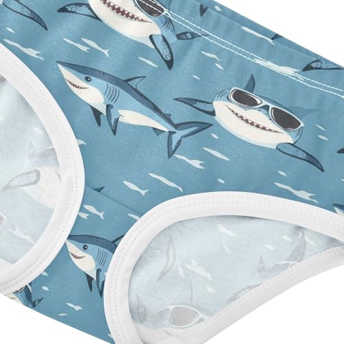 ZZKKO Ocean Sharks Sunglasses Girls Underwear Toddler Panties for Girls Comfort Brief Size 2-8T3