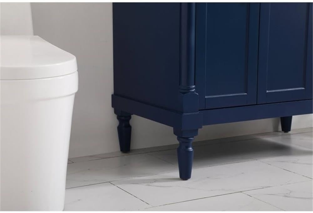 Elegant Decor Lexington 36" Solid Wood Single Bathroom Vanity in Blue