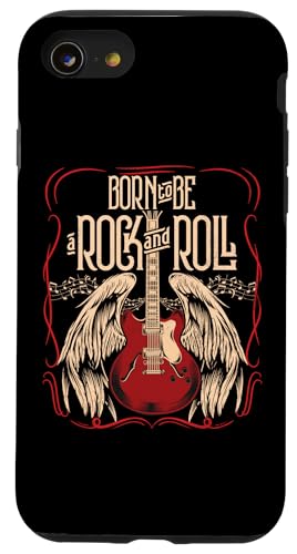 Vintage Retro Style 80s Guitar with Wings Rock and Roll �X�}�z�P�[�X iPhone SE (2020) / 7 / 8 �p