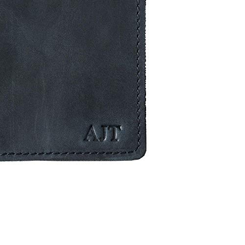 Pegai Personalized Passport Cover 100% Soft Touch Rustic Leather, Travel Document Holder Organizer Case, Slim And Lightweight Minimalist Design (Charcoal Black) #TOP2