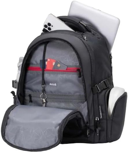 19-Inch Laptop Backpack, Multi-Pocket Travel Backpack with Large Capacity, Water-Resistant Computer Bag for Work, School, Business, and Carry-On Travel