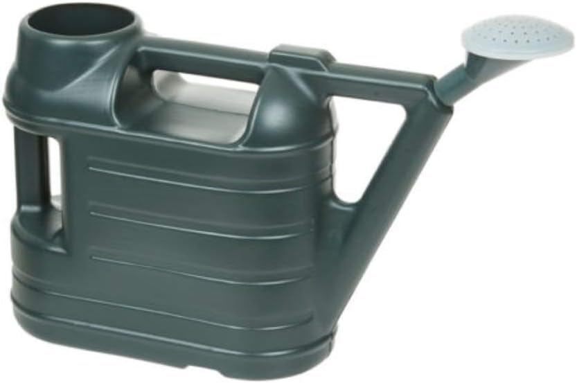 Made In the Uk Watering Can Outdoor 6.5L with Detachable Rose Head, Plastic | Lightweight Garden Watering Can, Gentle Spray and Direct Pour, Dual Handle, for Plants Flowers and Seedlings, Green