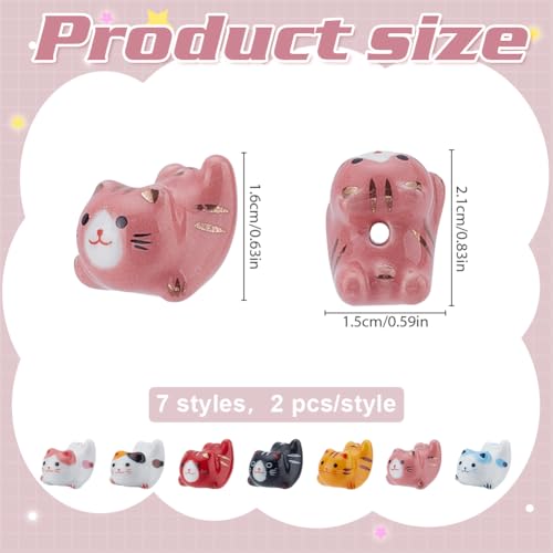 Perles chat Maneki Neko en céramique WEBEEDY pour la création de bijoux DIY - 2