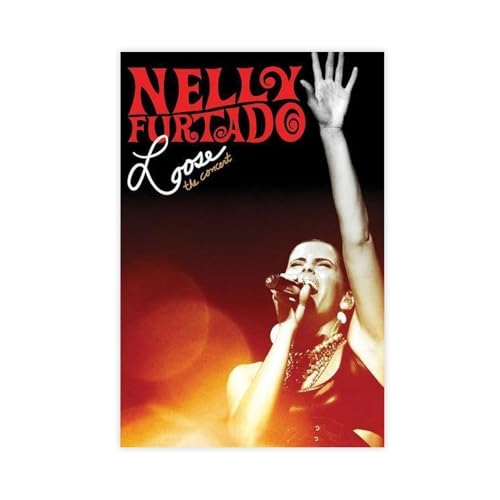 Poster sur toile de la chanteuse Nelly Furtado - Décoration murale pour salon, chambre à coucher - Sans cadre : 40 x 60 cm