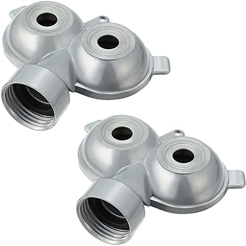 Circle Pattern Twin Spot Sprinkler Garden Metal Sprinkler Lawn Garden Rotating Water Spray Sprinkler 360 Degree Pattern Sprinkler Head for Small Lawn Kids Playing, Silver (2 Pieces)