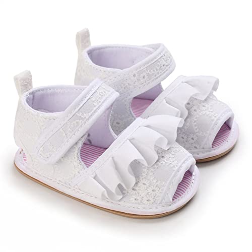 Baby Infant Shoes Boy Girl Sandals First Walking Shoes Soft Sole Flat Shoes Premium Summer Walking (White, 4 Infant)2