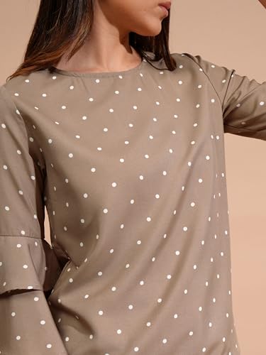 Image of Tokyo Talkies Women's Three-Quarter Sleeves Round Neck Printed Tops|Stylish | Casual Wear