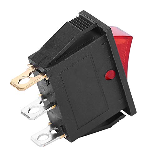 10pcs Red Light Illuminated Snap-in Boat Rocker Switch Toggle Power3 Pin AC 250V 15A Switch Rocker On/Off Position KCD3 Household Appliances Accessories