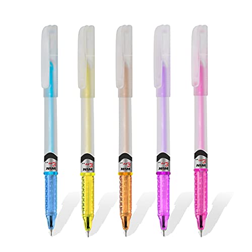Win Eee Gel Pens | Pack 100 Blue | Dark Gel Pen Ink for Smudge Proof Writing | Preferred by Students for Exams and Classes | 0.6 mm Tip for Smooth Flow of Ink | Ergonomic Grip for Comfortable Writing | Budget Friendly Gel Ink Rollerball Pens