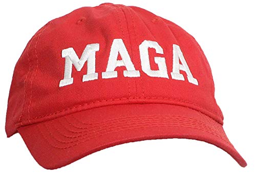Tropic Hats Adult Embroidered MAGA Trump 6 Panel Ballcap W/Strapback Closure - Red