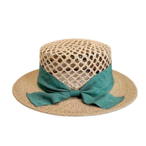 Chapeaux de paille plaisancier style ajouré tresse fine plage voyage pour femme et homme