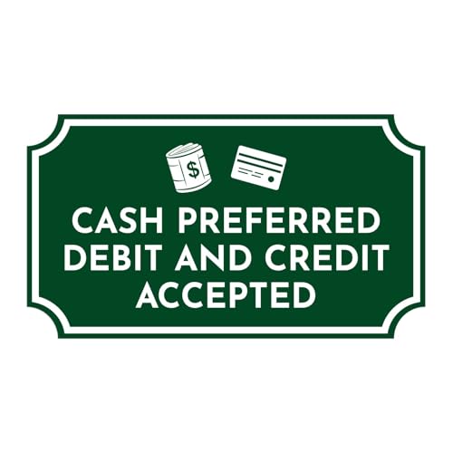 Panneau de porte de magasin Cash Preferred vert taille M pour l'accueil client