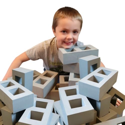 Soft Play Foam Breeze Blocks Building Bricks Set for Kids Safe Non-Toxic EVA Foam Construction Toys for Toddlers & Children Available in 10 20 40 60 or 100-Piece Sets (20pcs)