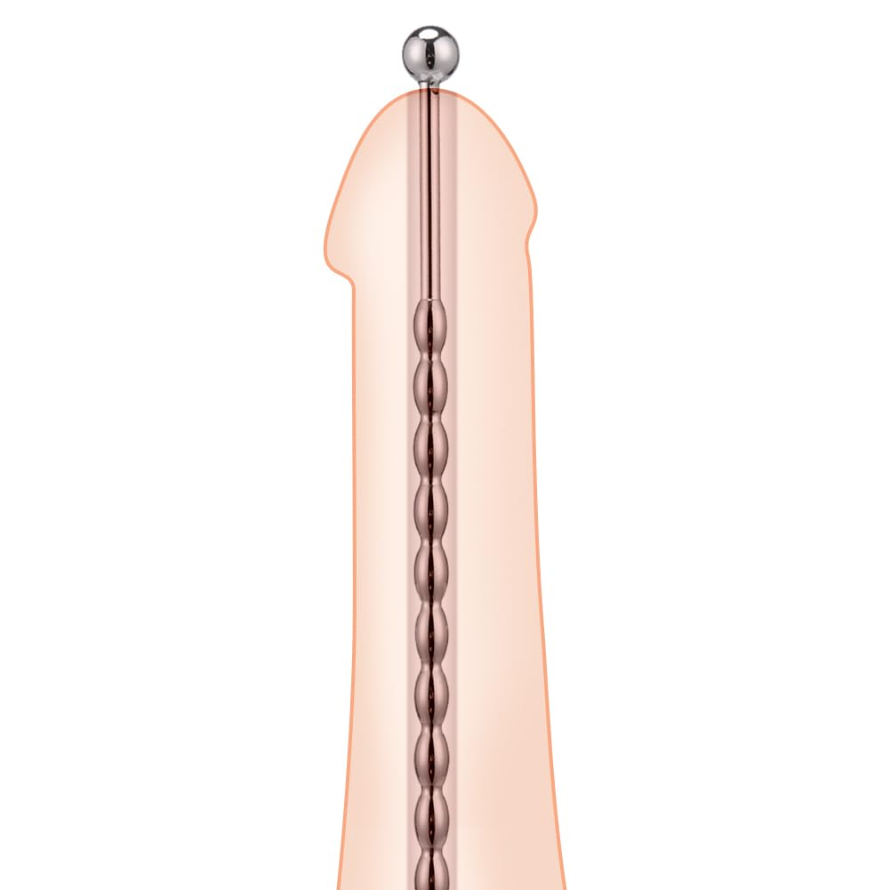 Roluck Plug uretrale in acciaio inox, perle per prostata, stimolare il pene dilatatore per uomini, masturbazione per principianti e professionisti (155 mm)