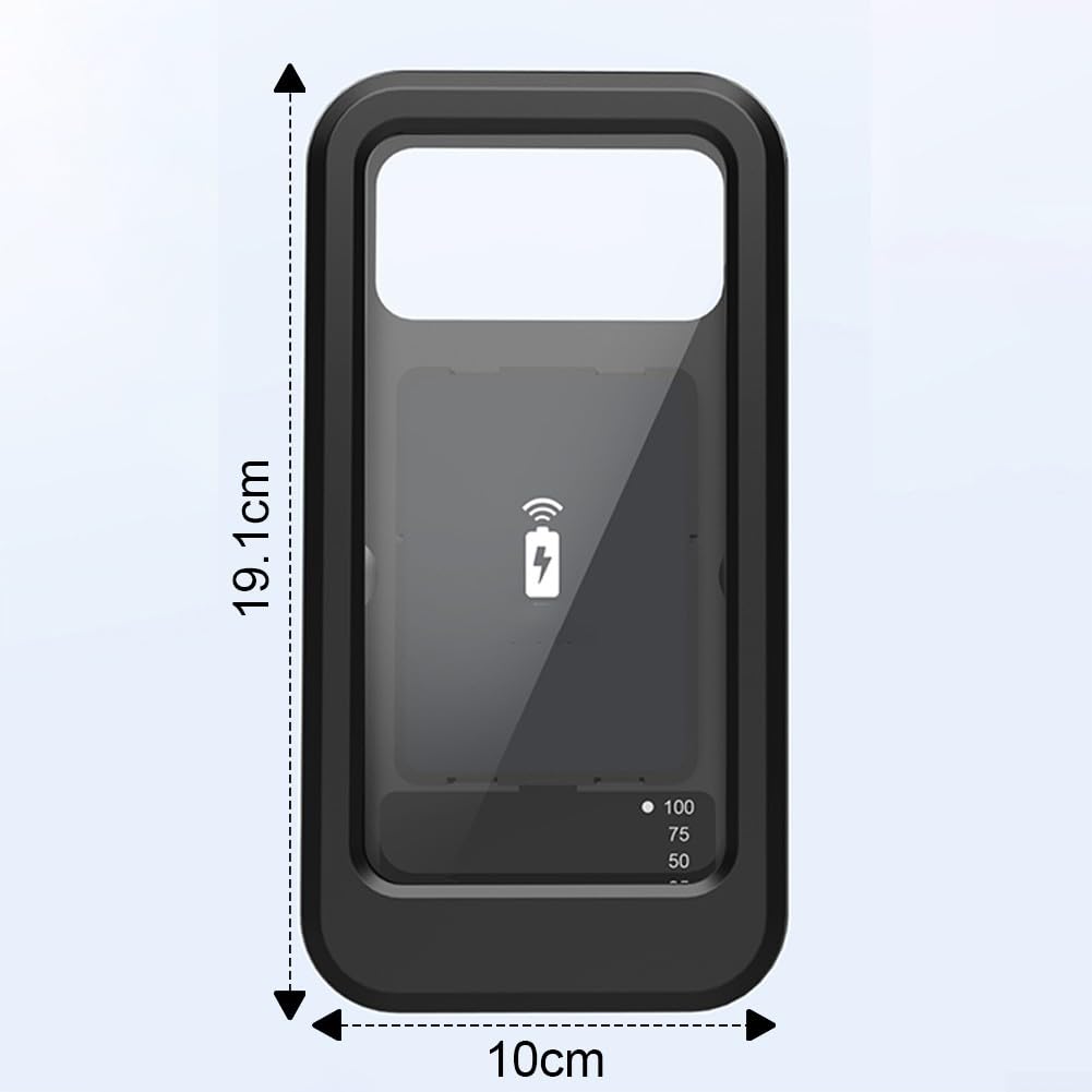 Supporto Telefono per moto con Ricarica Wireless Impermeabile Antivibrazione per Manubrio 15-40mm Rotazione 360 Gradi
