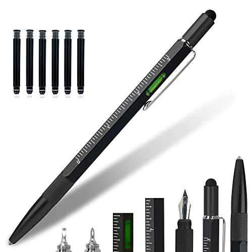 Hongred Multi Tool Pen - 6 in 1 Pens for Men, Dad, Teacher, Secret Santa, Birthday Gifts - Christmas Gifts for Him