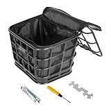 DeeRace 【2025年新登場】自転車用バスケット(カゴ) 自転車リアバスケット 後ろ固定式 後ろバスケット 自転車リアカゴ カゴ後ろ 後用 サイクリングバイクカーゴラック 後ろ固定式 簡単取り付け ペット収納 通勤 通勤や買い物に便利な, ライナーバッグ付き