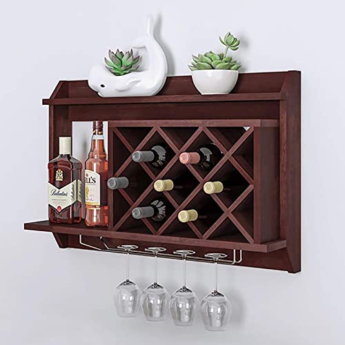 Casier à vin mural résistant pour ranger bouteilles et verres