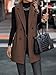 IDEALSANXUN Chocolate Brown Fall Clothes Winter Clothing for Women 2025 Long Vest Tweed Blazer Jackets Trench Coat, Brown, L