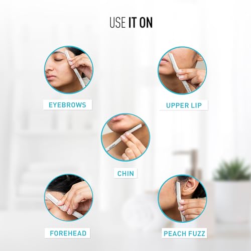 Image of Sirona Reusable Blink & Glow Face Razor for Women - Pack of 2 | Painless Facial Hair Removal | Eyebrow Shaper, Upper Lip, Forehead, Peach Fuzz, Chin, Sideburns & Dermaplaning Tool