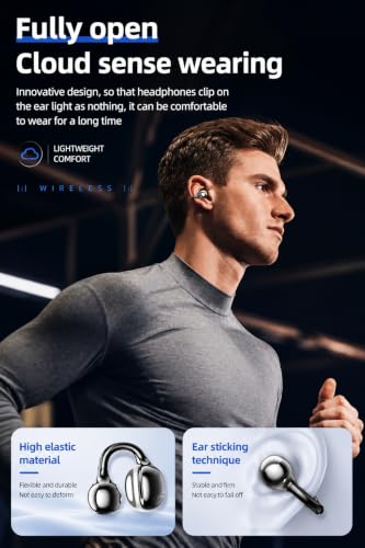 Image of S88 Open Ear Clip-On Earbuds with Battery Indicator Display OWS Wireless Earphones | Situational Awareness | 40 Hrs Playback | Bluetooth V5.4 | ENC Mic for Calls | 40Ms Low Latency Gam (Black)