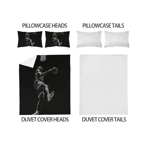 Housse de couette imprimée Slam Dunk 200x200cm cadeau idéal pour lit double d'adolescent - 4