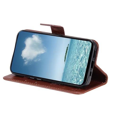 Coque Huawei Nova 12S 4G étui de téléphone portefeuille marron - 6