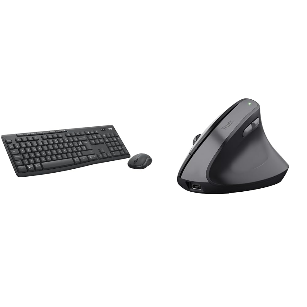 Logitech MK370 Combo for & Trust Yuno Souris Ergonomique sans Fil,