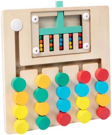 Biottro Montessori Toys for 3+ Year Old, Wooden Color Matching Puzzle Toy Brain Teasers Logic Game Preschool Educational Learning Toys for Kids Boys Girls 3 4 5 6 7 Years Old (5 Color)