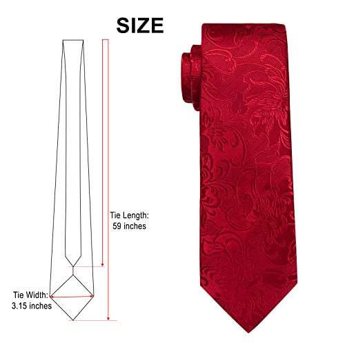 Image of DiBanGu Mens Paisley Tie Set Silk Woven Jacquard Necktie and Pocket Square Cufflinks Gift Set for Wedding Bussiness